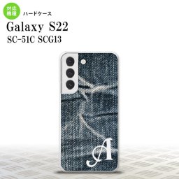 SC-51C SCG13 Galaxy S22 スマホケース 背面ケース ハードケース ピクチャ ジーンズ 青 +アルファベット メンズ レディース nk-s22-731i