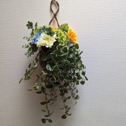 造花　アレンジフラワー　壁掛け　お洒落壁掛け　触媒加工　　送料無料