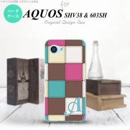 【SHV38】【スマホケース/スマホカバー】【アクオス セリエ ミニ】SHV38 スマホケース AQUOS SERIE mini ケース アクオス セリエ ミニ イニシャル パッチワーク風 ミックスE nk-shv38-1675ini【メール便送料無料】