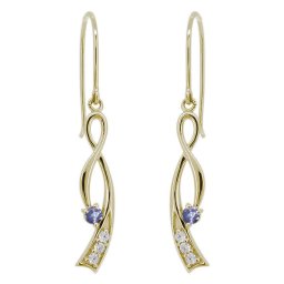 ピアス 18k 揺れる レディース インフィニティ 12月誕生石 タンザナイト りぼん k18 ピンク イエロー 母の日 2024