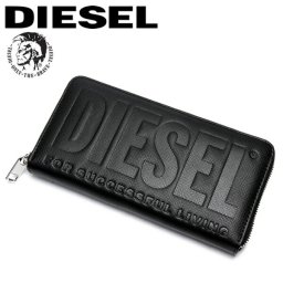 DIESEL ディーゼル 長財布 レザー ブラック ブランド メンズ ファスナー ロゴ ブラック x08178-p0408-t8013