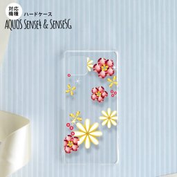 Aquos sense4 SH-41A ケース ハードケース スマホケース 花柄 ミックス E クリア nk-sens4-306