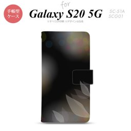 SC-51A SCG01 Galaxy S20 5G 手帳型 スマホケース 全面印刷 おしゃれ ストラップホール 内側にカードポケット付き ぼかし 花柄 黒 nk-004s-s20-dr1595