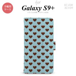 Galaxy S9+ SC-03K SCV39 手帳型 スマホケース ギャラクシー ハート（B） 青【ギャラクシー S9プラス,Galaxy,S9+,SC-03K,SCV39,docomo,ドコモ,メール便 送料無料】