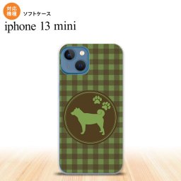 iPhone13mini iPhone13 mini ケース ソフトケース 犬 柴犬 緑 iPhone ミニ 5.4インチ  おしゃれ かわいい メンズ レディース キッズ デザインたくさん nk-i13m-tp822