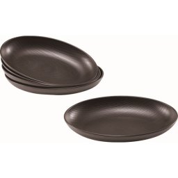 【ギフト対応無料】TW-03 木目オーバルプレート 五客 茶色 ※送料無料(北海道・沖縄は除く)
