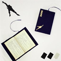 「スピードスケート」名入れキャンバスブックカバー/文庫本用 A6判 部活 スポーツシルエット お名前 卒部記念 卒団記念品 卒部 卒団 卒業 記念品 ノベルティグッズ 新学期   スポ根魂 グッズ ソフトカバー