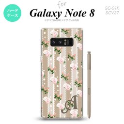 【SC01K】【スマホケース/スマホカバー】【ギャラクシー ノート8】SC01K スマホケース Galaxy Note8 ケース ギャラクシー ノート8 イニシャル レース・バラ（B） ベージュ nk-sc01k-268ini【メール便送料無料】
