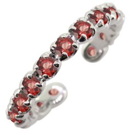 ノンホールピアス イヤーカフ シンプル レディース エタニティ ガーネット 片耳用 プラチナ