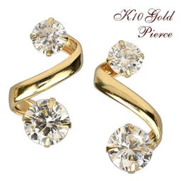 キュービックジルコニア ピアス 10k K10 ゴールド ピアス 10金 スタッドピアス シンプル 華奢 両耳用 レディース 女性用 誕生日プレゼント 即納 妻 母 金属アレルギー 安心 激安 結婚式 お呼ばれ アクセサリー