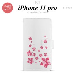 iPhone11Pro iPhone11 Pro 手帳型スマホケース カバー 花柄 サクラ クリア ピンク  nk-004s-i11p-dr186