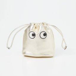 アニヤ ハインドマーチ ANYA HINDMARCH 5050925 179232 ポーチ レディース ファッション小物 アイズ 巾着ポーチ ミニバッグ プレゼント ドローストリングポーチ Drawstring Pouch Eyes in Metallic Nappa お祝い 記念 お出かけ ギフト 誕生日 ライトゴールド