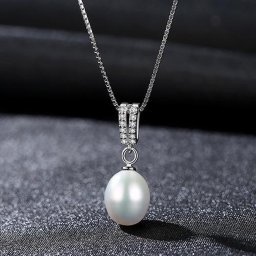 ネックレス キュービックジルコニア 淡水パール シルバー925 ホワイト シルバー 人気 ベネチアンチェーン 中粒 40+5cm 揺れる ゆれる シンプル 上品 大人 pn0160