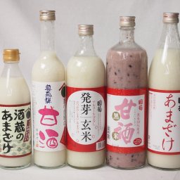 セレクト甘酒5本セット(国盛（愛知県）酒蔵のあまざけ500ml 奥飛騨甘酒500ml(岐阜県) 国菊(福岡県)発芽玄米甘酒985g国菊(福岡県)甘酒黒米900m国菊(福岡県)あまざけ900ml )