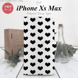 iPhone XS Max 手帳型 スマホ ケース カバー アイフォン ハート 黒【アイフォーン XS マックス,iPhone,XS,Max,メール便 送料無料】