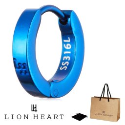 正規品 送料無料 ライオンハート LION HEART シングル 片耳 フープ ピアス LHMP006 LHMP006NBL ステンレス 316L サージカルステンレス メンズ仕様 レディース ユニセックス ブルー 男性 女性 ギフト プレゼント おすすめ 誕生日 クリスマス バレンタイン お祝い