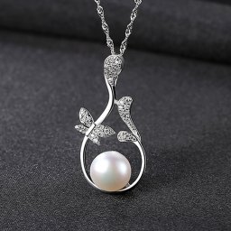 ネックレス キュービックジルコニア 淡水パール シルバー925 ホワイト ピンク パープル イエローゴールド シルバー スクリューチェーン 中粒 40+5cm 上品 pn0082