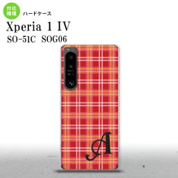 SO-51C SOG06 XPERIA 1 IV Xperia 1 IV スマホケース 背面ケース ハードケース チェック B 赤 +アルファベット メンズ レディース nk-xp14-432i