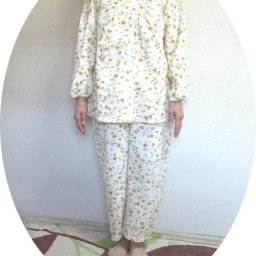 レディース パジャマ 【花柄】 【秋・冬・梅春】 ソフトキルト素材 袖口ゴム入り、ピンク・パープル・クリーム ルームウェア ナイトウェア MP・LPサイズ プチサイズ規格 送料無料