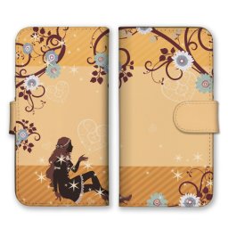 ＼全機種対応／ スマホケース 手帳型 スマホカバー 手帳タイプ スマートフォン ケース カバー 姫 ハート 花 植物 童話 キラキラ オレンジ かわいい おしゃれ カードホルダー付き カード収納 合皮 合成レザー