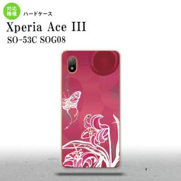 SO-53C SOG08 ワイモバイル Xperia Ace III スマホケース 背面ケース ハードケース 蝶と花 ピンク 2022年 6月発売 nk-so53c-1542