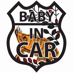 BABY IN CAR ステッカー 花札柄 萩に猪 ルート66 カーステッカー シール sticker 安全対策 あおり運転 かっこいい おしゃれ かわいい 車ステッカー ステッカー 車 サインステッカー ドライブ 防水 屋外 屋内 カーサイン