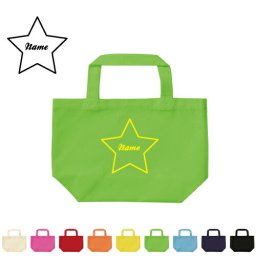 お名前入りトートバッグSサイズ『筆記体スター』/エチケットバッグ、エコバッグ、ランチバッグ、名入れ、ギフト、送別会、お別れ会、謝恩会、贈り物、オフ会メンズ レディース キッズ 幼稚園 小学生 中学生 高校生 大学生 社会人 【ents】 ピクトグラム