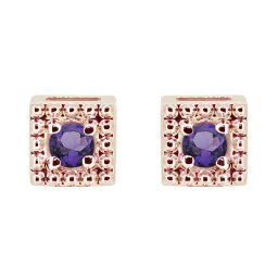 ピアス スクエア シンプル 一粒 選べる誕生石 スタッドピアス レディース 10k 両耳用 母の日 2024