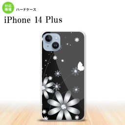 iPhone14 plsu iPhone14 plsu スマホケース 背面ケース ハードケース 花柄 ガーベラ 黒 2022年 10月発売 nk-i14pl-065