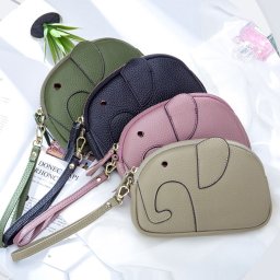 【送料無料】ギフト キーケース 象 ゾウ キーリング 動物 本革 ミニ財布 通帳トーゴ レザー 小銭入れ ポーチ 小物入れ かわいい プレゼント ペア スマートキー スマート リング スマートー スマホ iPhone