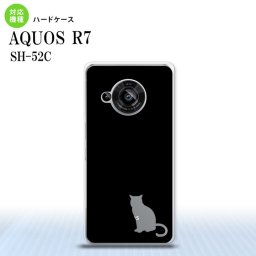 SH-52C AQUOS R7 スマホケース 背面ケース ハードケース 猫 影 黒 クリア 2022年 7月発売 nk-r7-430