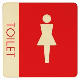14x14cm トイレ 御手洗 TOILET トイレマーク A1 女 WOMENS ピクトサイン 木製ドアサイン ドアプレート インテリア 施設 案内