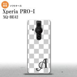 Xperia PRO I Xperia PRO-I スマホケース 背面ケースソフトケース スクエア 白 グレー +アルファベット 背面カバー android nk-xproi-tp134i