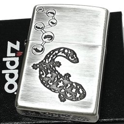 ZIPPO オオサンショウウオ ジッポ ライター 可愛い 卵 レディース シルバーイブシ エッチング彫刻 銀 かわいい プレゼント ギフト