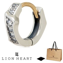正規品 送料無料 ライオンハート LION HEART フープ シングル ピアス 片耳 14E1SVA13 シルバー925 SV925 K18 18金 キュービックジルコニア(CZ) シルバー メンズ 男性 ギフト プレゼント おすすめ 誕生日 クリスマス バレンタイン お祝い