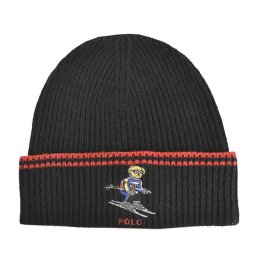 ラルフローレン Ralph Lauren ポロラルフローレン Polo Ralph Lauren 帽子 ニット帽 ニットキャップ ビーニー キャップ PC0354 001 ポロベア EXTREME BEAR HAT エクストリーム ベア ハット BLACK/RED ブラック+レッド