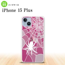 iPhone15 plus iPhone15 plus 背面ケース カバー ステンドグラス風 おしゃれ 蜘蛛の巣 B ピンク ステンドグラス風 2023年 9月発売 nk-i15pl-sg25