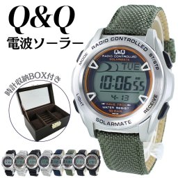 ペアBOX付き 電波ソーラー 腕時計 手表 シチズン Q&Q 水に強い 素潜り マリンスポーツ 水泳 釣り 国内正規品 メンズ 父の日 レディース 母の日 キッズ シニア チプシチ デジタル 彼氏 旦那 夫 息子誕生日 研修 試験 受験 誕生日プレゼント 成人 卒業 入学