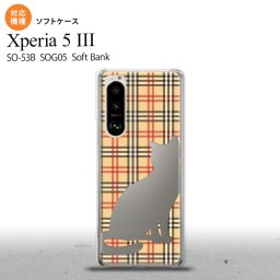 SO-53B SOG05 Xperia5 ケース ソフトケース 猫 チェック B 赤 茶 オススメ 人気 おしゃれ スマート シンプル nk-xp53-tp954