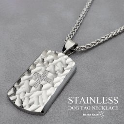 ステンレス 無骨 存在感 シンプル メンズネックレス プレート シルバー ペンダント ドッグタグネックレス プレートネックレス ストーン付き チェーン付き 男性
