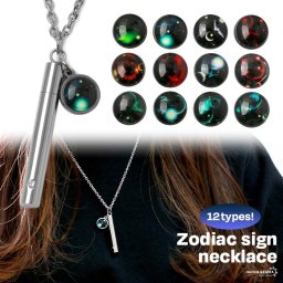 12星座 香水瓶 ネックレス ステンレス シルバー silver 星 スター zodiac sign キュービックジルコニア あずきチェーン 小豆 ペンダント 金属アレルギー対応