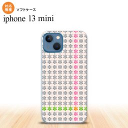 iPhone13mini iPhone13 mini ケース ソフトケース 花十時 ふんわり グレー iPhone ミニ 5.4インチ  おしゃれ かわいい メンズ レディース キッズ デザインたくさん nk-i13m-tp1354