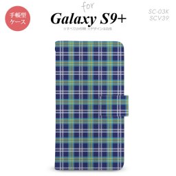 Galaxy S9+ SC-03K SCV39 手帳型 スマホケース ギャラクシー チェックB 青【ギャラクシー S9プラス,Galaxy,S9+,SC-03K,SCV39,docomo,ドコモ,メール便 送料無料】