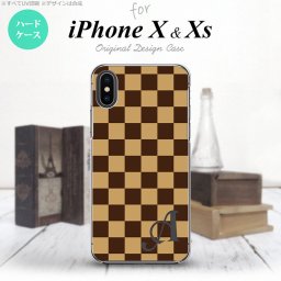 【iPhoneX】【スマホケース/スマホカバー】【アイフォンX】iPhoneX スマホケース ケース アイフォンX イニシャル スクエア 茶 nk-ipx-132ini【メール便送料無料】