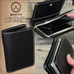 NEW YORK 二つ折り 革財布 メンズ レザー 本革財布 一粒万倍日 革 本革 財布 ミドル レザーウォレット プレゼント 男性用 ミドル財布 革小物 ブラックレザー 黒 ブラック ミドルウォレット ハンドメイド ファスナー小銭入れタイプ 職人