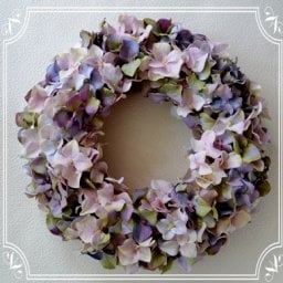 アジサイリース アートフラワー(造花) 完成品■送料無料■