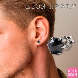 ライオンハート ピアス メンズ lion heartピアス シングルスタッドピアス 片耳 ブラックダイヤモンド シルバー 04E12PS/L ライオンハート LION HEART 一粒ダイヤモンド 片耳ピアス プラチナ ピアスダイヤ ピアス メンズ ブランド 片耳 プレゼント 男性