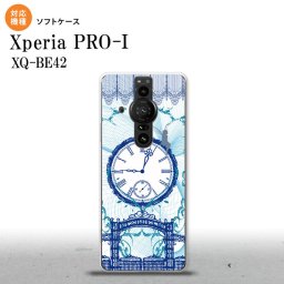 Xperia PRO I Xperia PRO-I スマホケース 背面ケースソフトケース 時計 妖精 青 背面カバー android nk-xproi-tp1257