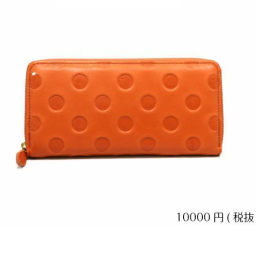 【ズッケロ 本革 日本製 ロングセ ラー売れ筋】長財布 財布 送料無料 レディース ラウンド 【メッセージカード/ギフトラッピング可】水玉【日本製】カウレザードット柄　ラウンド長財布 送料無料  ペア 夫婦 両親 親子 カップル 記念日 ビジネス 誕生日 母の日 敬老の日 父の日 姉妹 結婚記念日