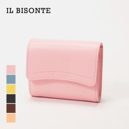 イル ビゾンテ IL BISONTE SSW005 PVX001 小銭入れ レディース 財布 コインケース レザー カードケース ビジネス コンパクトウォレット 本革 無地 スモール ミニ財布 ギフト プレゼント お祝い 記念 シンプル 通勤 通学  記念 FIFTY ON MEDITERRANEA SMALL WALLET 全6色